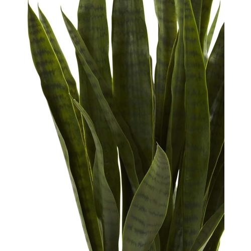 ‼️has mild stains ‼️Nearly Natural 35in Artificial Snake Plant, Sansevieria Faux Greenery with Black Planter for Indoor Home Office Decor, Low Maintenance