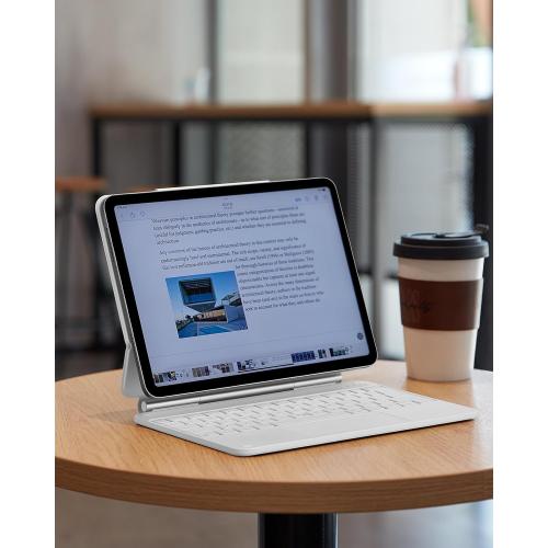 ESR for iPad Air 11 inch Case with Keyboard M4/M3/M2 (2026/2025/2024), iPad Pro 11 & Air 5/4th Magic Keyboard Case, Easy-Set Floating Cantilever Stand, Precision Multi-Touch Trackpad, White