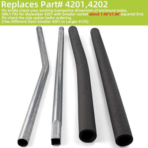 Trampoline Poles Replacement for Skywalker Or Jumpzylla,Galvanized Trampoline Enclosure Pole for Skywalker or Jumpzylla,Replace Parts#4201 4202 4135 OR for Jumpzylla 8ft 10ft&12ft 14ft