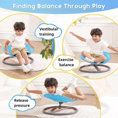 BABAMU Spinning Chair for Autistic Kids, Sensory Swivel Chair, 220LBS Weight Capacity, Autism Sensory Products, Autism Toys, Sensory Toy (Blue, Egg)