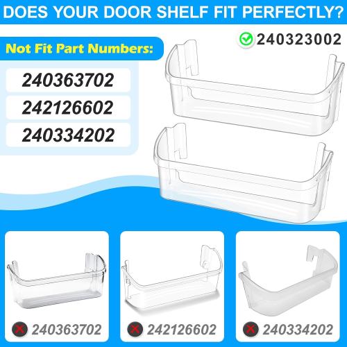 UPGRADED FGHS2631PF4A FGHS2631PF2 FGHS2655PF4 FGHS2655PF5A DGUS2645LF6A FGUS2642LF2 Refrigerator Door Bin Compatible With 240323002 Frigidaire Door Shelf Replacement AP2115742 Fridge Replacement Shelf