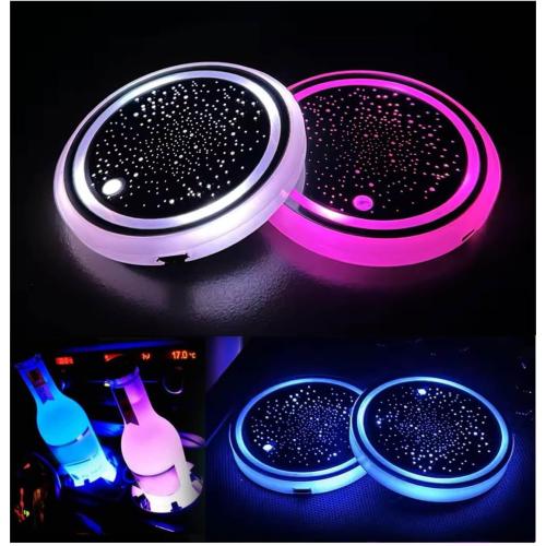 2PCS LED Car Cup Holder Lights, Light up Car Coasters for Cup Holders