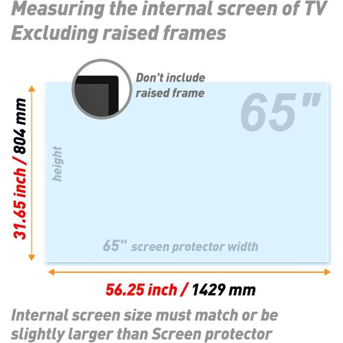 65 Inch TV Anti Glare Film, Matte Anti Glare TV Screen Protector, Glare Reduction Shield for 65 TV (65 Inch 1428)