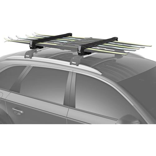 Thule SnowPack Ski/Snowboard Rack, Large (6 Pr/4 Boards), Black