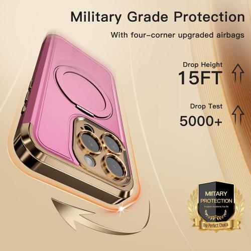 COOLQO for iPhone 14 Pro Max Case 6.7'' Upgraded 360° Spin Magnetic Stand