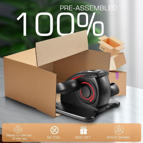 Helios move Under Desk Elliptical Machine, Electric Seated Pedal Exerciser, Mini Elliptical Machines for Seniors, LCD Display Monitor, Remote Control, Leg Exerciser for Home