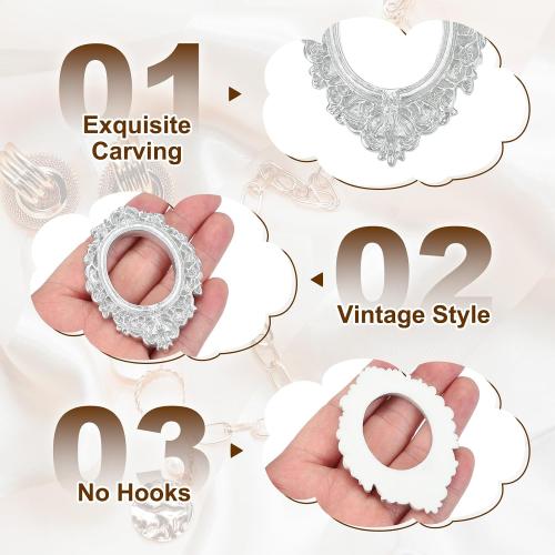 uxcell 10pcs Vintage Resin Picture Frames, Mini Tiny Photo Frame Rectangle Jewelry Display Prop for DIY Table Top Photography Wedding Decor, Silver, 1.3 x 1.1