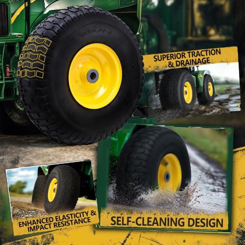 15x6.00-6 Tire and Wheel Assembly (2 Pack),Replacement Riding Lawn Mower Front Tires - With 3 Centered Hub and 3/4 Bushings (Extra 5/8 Bushings)