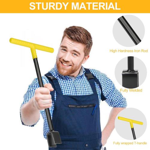Water Meter Key 17 Inch & 4-Way Utility Keys, Steel T-Handle, Water Meter Shut Off Tool for Curb Main Shut Off Valve