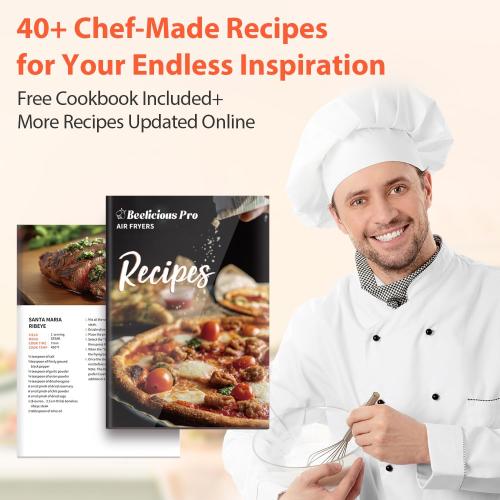 Beelicious® 5.8QT Large Air Fryer, 12-in-1 Digital Airfryer with Clear Window, 40  Recipes, Flavor-Lock Tech, Shake Reminder, Compact, Quiet, Dishwasher Safe, Nonstick, Fit for Family of 2-5, Black