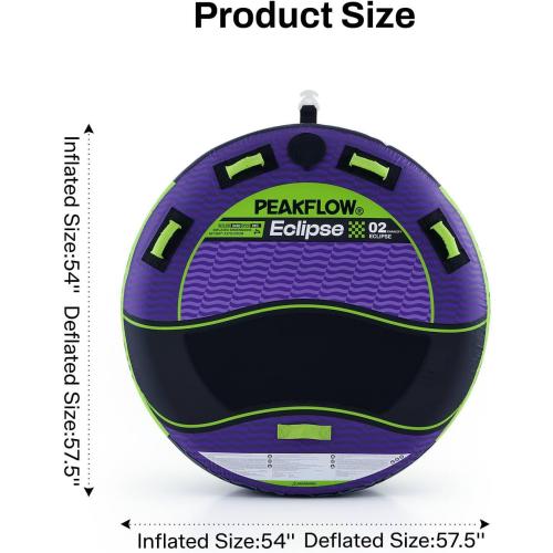 PEAKFLOW Towable Tube,Boat Tube,1-3 Person,Tubes for Boating,PVC Liner and Full Nylon Cover,Lake & Ocean Fun‼️light dirt‼️