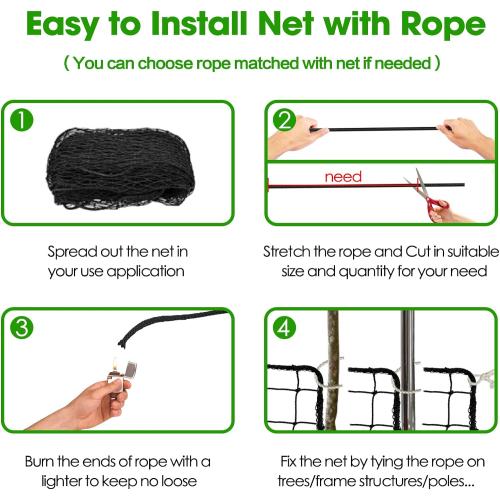 Baseball Softball Backstop Nets, Heavy Duty Sports Netting Barrier #18 Nylon Baseball Netting 10'x20'/10'x30'(Net Only)