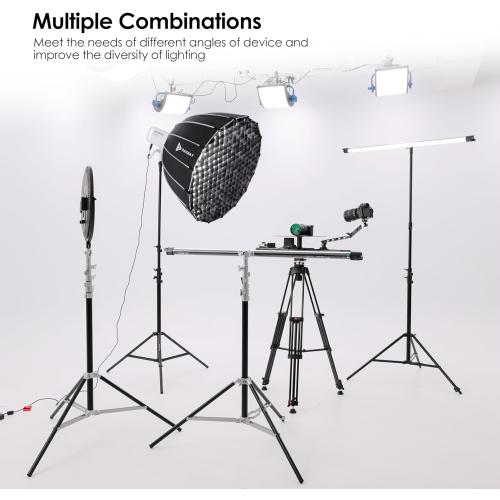 RAUBAY 10ft Light Stand with Air Cushion, Adjustable Heavy Duty Aluminum Photography Light Support with 1/4 & 3/8 Mount, Studio Lighting Tripod for Softbox, Video & Photography, Black (LT30-RB)