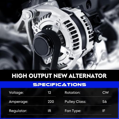 New Alternator for Chevy Avalanche 1500 2500 Express Silverado Tahoe GMC Savana Sierra 1500 2500 3500 03-04, for Rainier 5.3L 04-06, for Trailblazer 5.3L 06, for Hummer H2 6.0L 03-05