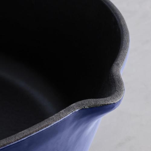 Tramontina Bestow Enameled Cast Iron Skillet with Lid, 12-inch Frying Pan, Blue
