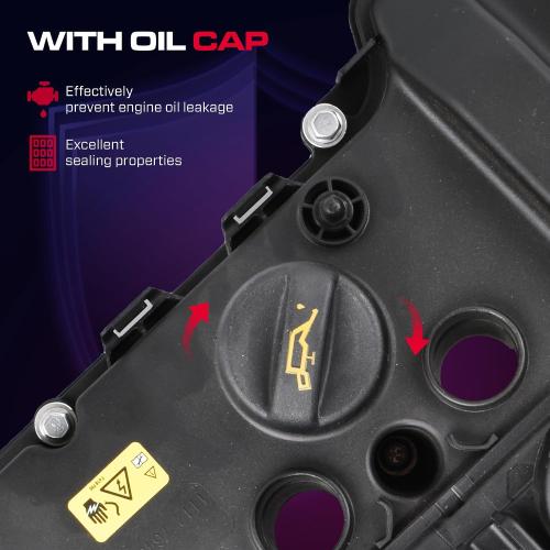 11127646552 Engine Valve Cover Kit, with Gasket, Bolts and Oil Cap Fit for 2011-2016 Mini Cooper S L4 1.6L R55 R56 R57 R58 R59 R60 R61 Engine, Replace # 11127603390 111276-46552 111276-03390