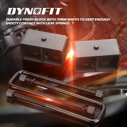 ‼️colors may vary and may have missing pcs ‼️dynofit 3 Inch Rear Lift Blocks for Silverado 1500 Sierra 1500 2WD 4WD(2007-2024), Leveling Block Kit Compatible with Chevy GMC Pickup, Square Leaf Spring Axle Ubolt Kit