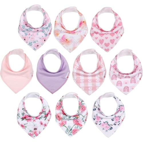 3-24 months Baby Bibs, Baby Bandana Bibs for Boys Girls, Absorbent Baby Bib for Drooling and Teething Drool Bibs