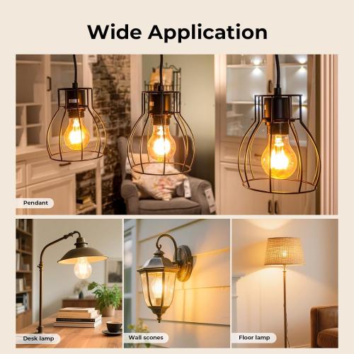 A19 Clear Incandescent Rough Service Light Bulb, 100 Watt Incandescent Light Bulbs, A19 100WATT Bulbs ， 2700K Soft White, E26 Medium Base, 110-130V (2 Pack)