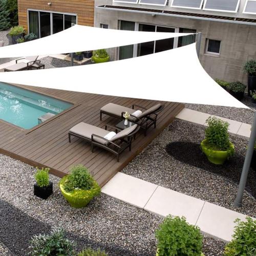 Triangle 32' x 32' x 32' White Sun Shade Sail Canopy Awning for Patio Backyard Lawn Garden Outdoor Activities Grade UV Block Mesh Netting, We Can Make Custom Sizes