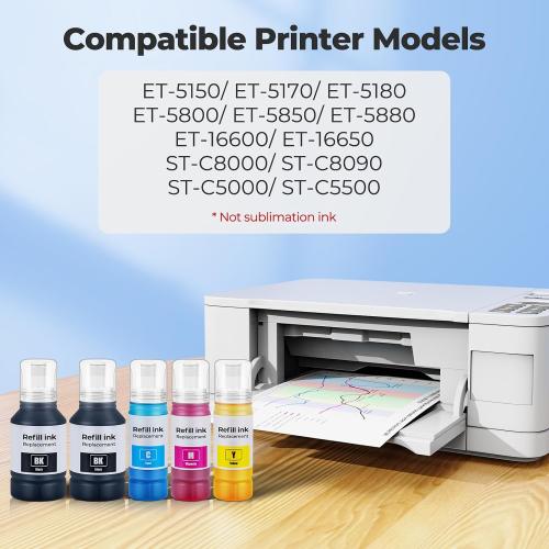 Compatible for EPT542 Ink Refill Bottles ET-5850 ET-5150 ET-5170 ET-16650