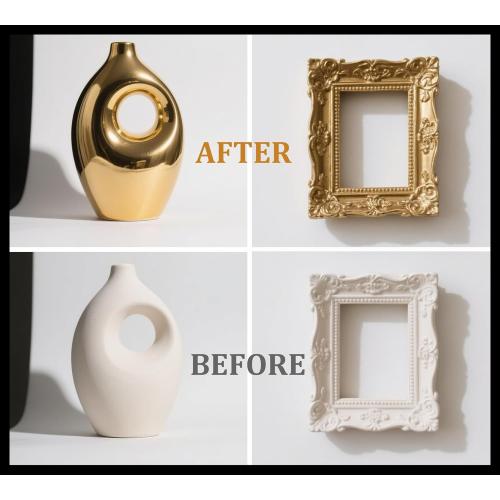 Gold Leaf Gilding Adhesive Set - 100ml Metal Leaf Glue & 100ml Protective Varnish, Gold Foil Sheets 100pcs, Fast Dry Gold Leaf Kit for Art, Crafts, Furniture and Painting, Non Toxic, Long-Lasting