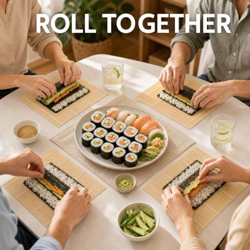 Hoolerry 12 Pcs Sushi Rolling Mat Bulk, Bamboo Sushi Making Roller