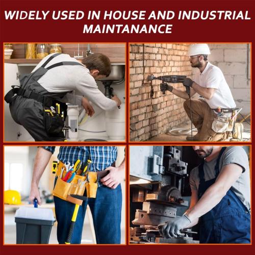 Leather PRO-19 100% Genuine Full Grain Leather Tool Belt/Pouch/Bag, Tool Belt with Suspenders, Comfort Back Support Tool Pouches with Suspenders for Construction,Framers, (Maroon)