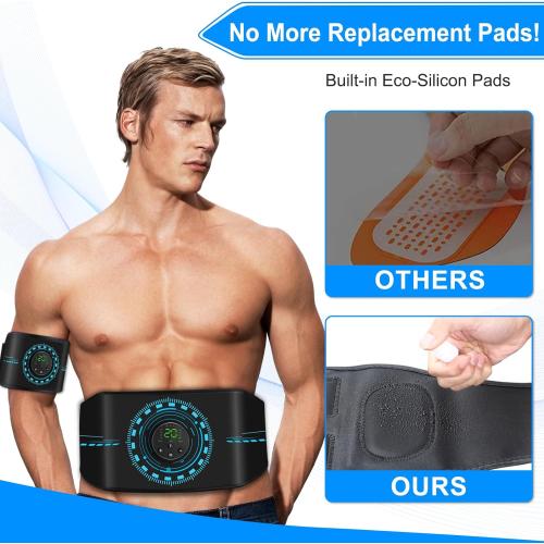 ABS Stimulator Muscle Toner, AB Machine for Abdomen/Arm/Leg, Muscle Stimulator for Muscle Growth, Ab Toning Belt Muscle Stimulator for Men and Women 3 Pack