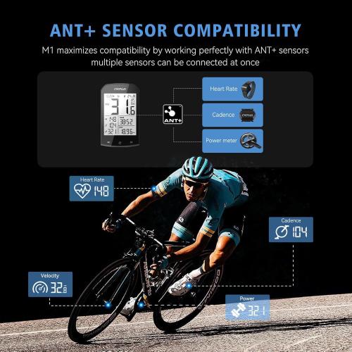 CYCPLUS GPS Wireless Bike Computer, Cycling Computer GPS with Bluetooth/ANT , Bike Speedometer with 2.9 LCD Screen, Auto Backlight IPX6 Waterproof (New Upgraded)