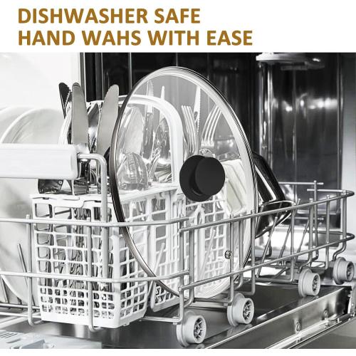 Glass lid for Large Pots and Pans, 14 Inch Cover for Replacement, Commercial Lid for Cookware, Frying Pans, Stockpot, Dishwasher safe and oven safe up to 400°F Fit Inner Dia14 to 14.4 Inch