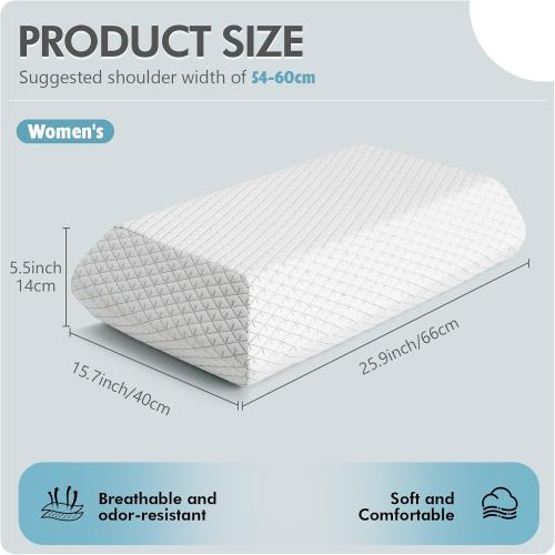 High Profile Pillow for Heavy People & Big Guys - Extra Thick Sleep Support for Broad Shoulders, Side Sleepers & Large Frame Adults 25X15X5.5”