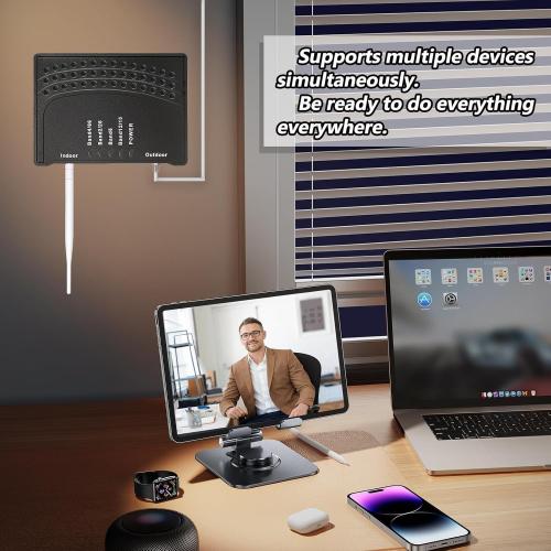 Cell Phone Booster for Home & Office,Up to 2,000 sq ft,Cell Phone Signal Booster with Band 66/25/2/4/5/12/13/17,Boost 5G 4G Data for All U.S. Carriers FCC Approved Cell Booster
