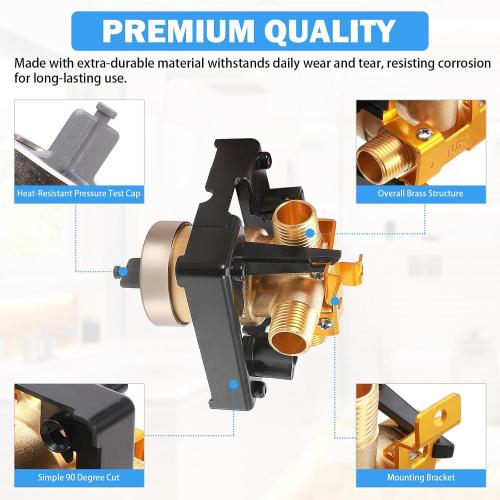 R10000-UNBXHF MultiChoice High Flow Shower Rough-In Valve Body, 1/2-Inch