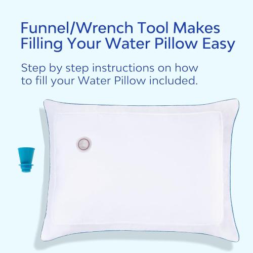 Mediflow Elite Down Water Pillow - 90% Down Fill, Adjustable Neck Pain Relief Pillow for Side, Back, and Stomach Sleepers