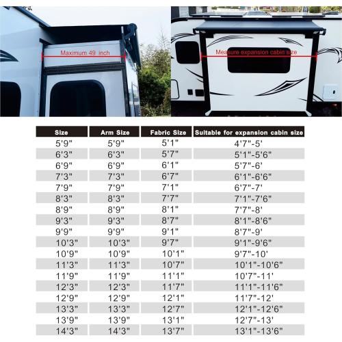 Dulepax RV Slide Out Awning,RV Slide Topper,Modular Camper Slide Out Awning Kit,Slide Toppers for RVs,5th Wheels,Travel Trailers and Motorhomes,Black,7'9''(7'1''Fabric)
