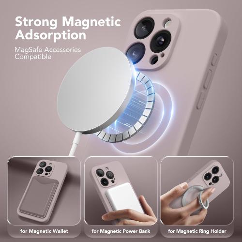 Magnetic for iPhone 15 Pro Case Silicone Hazel