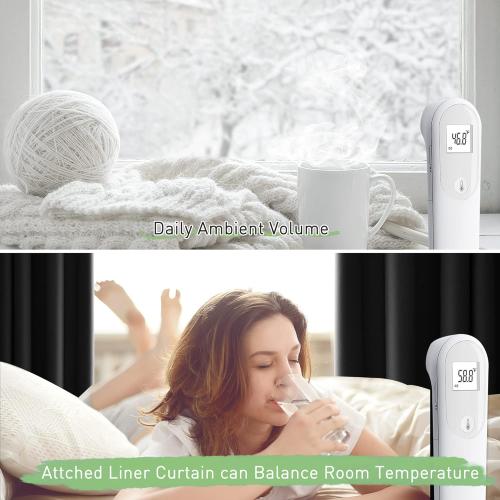 KGORGE 100% Blackout Curtains Liners - Sunlight Block Insulated Window Drapery Liner Thermal Insulation Drapes, Lining Easy Installation, Bonus Hooks Included (2 Pieces, 45 Wide by 77 Long, Black)