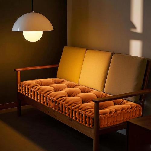 Floor Pillow Cushion for Home Decor, Seating, Tufted Corduroy Cushions for Balcony Outdoor Tatami Living Room (Beige, 16 W x 16 L x 4 H)   Long Cushion