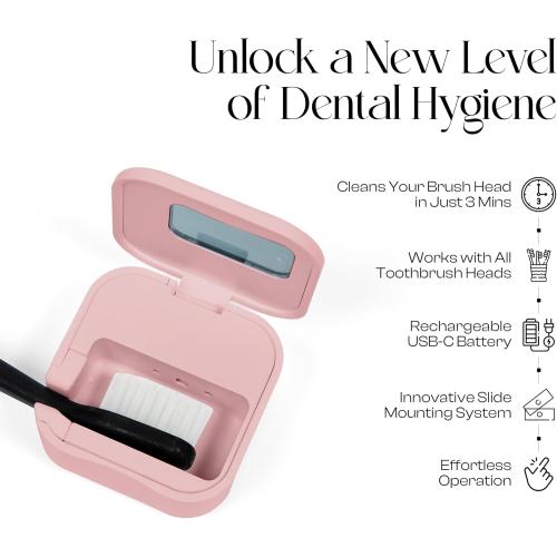 Mondano UV-C Toothbrush Sanitizer and Holder, Toothbrush Case - Manual/Electric Toothbrush Cover for Any Toothbrush Head - Rechargeable Toothbrush Travel Case, Tooth Brush Cover Cap for Home