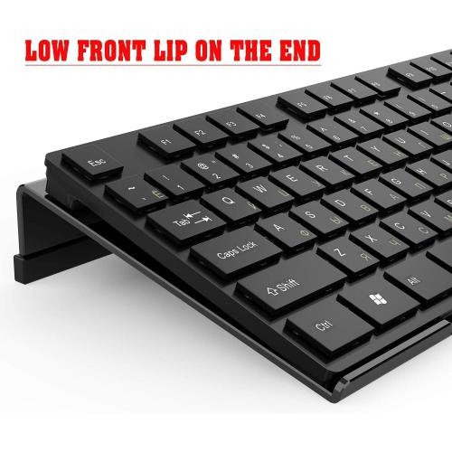 KOTEMON Acrylic Tilted Computer Keyboard Stand for Ergonomic Typing, Keyboard Tray Holder with Silicone Non-Slip Case, Black