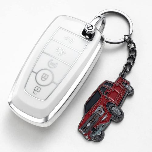 F150 Keychain for Ford F150 Accessories 2023 F-150 Key Chain Fob Cover 2022 Toy Truck Metal KeyRing Accessories Red