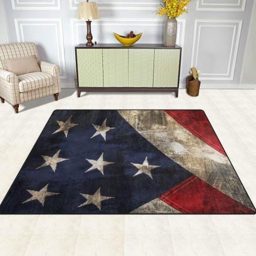 ALAZA Dirty Stylish American Flag Area Rug Rugs for Living Room Bedroom 7' x 5'