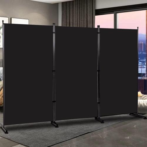 Room Divider 6FT Folding Privacy Screens, 3 Panel Partition Room Dividers w/Freestanding Design, Portable Wall Divider for Room Separtation, Fabric Room Divider Panel Sceen for Home Office Bedroom