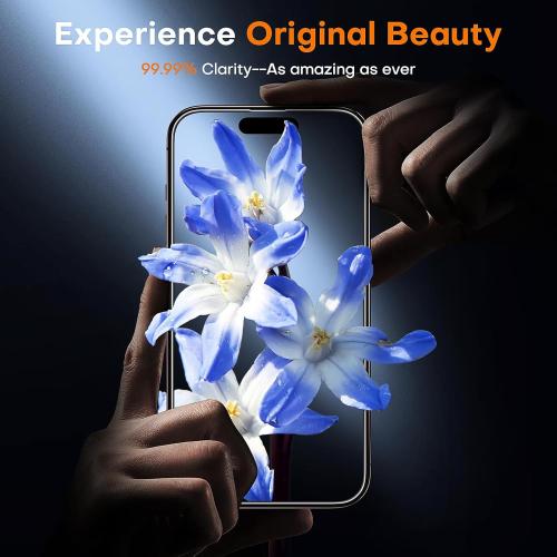 TOCOL for iPhone 16 Pro Max Screen Protector, 9H Hardness Military Grade Shatterproof HD Tempered Glass Full Coverage Easy Installation Case Friendly 2 Pack