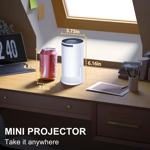 [2025 New] HY300PRO  Smart 4K Projector WiFi Bluetooth, Salange Mini Projector Android 11.0, Short Throw Projector 1080P HD, 180° Adjustable, Auto Keystone Correction, Outdoor Movie Projector Portable