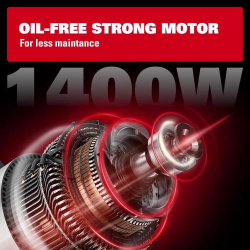 ECOMAX Air Compressor 6 Gallon 175 PSI Pancake Portable Oil-free Tank with 10 PCS Accessories Kit