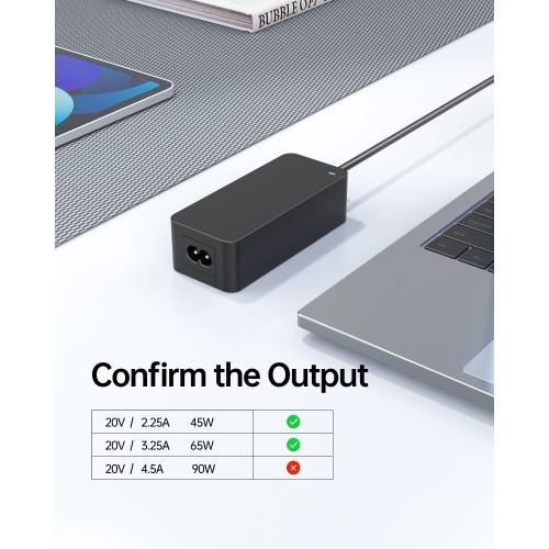 AC Charger Fit for Lenovo Ideacentre AIO 3 3-22 3-24 330 300S 310 300 520 200 310A 310S 610S 620S A340 A100 C20 All in One Desktop Laptop, 65W 45W, Slim Tip