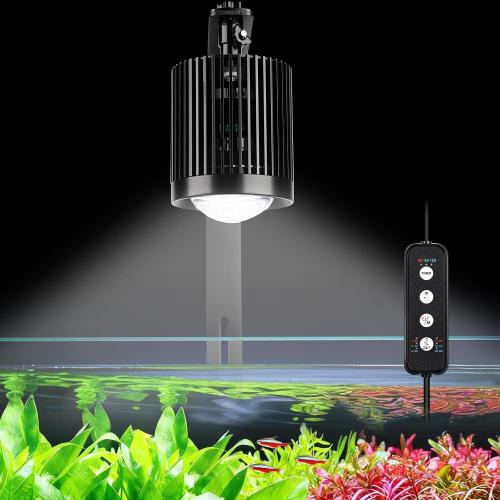 fishkeeper Clip On Aquarium Light, 24/7 Fish Tank Light with Timer, DIY 3 Colors & 10 Brightness Full Spectrum Aquarium LED Lights with Adjustable Metal Clamp for Freshwater Plants Fish Tanks (100W)