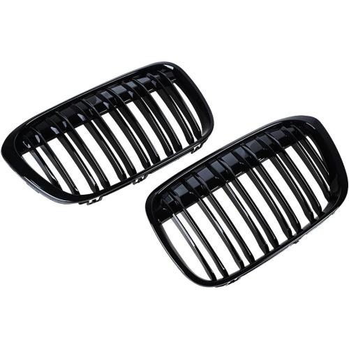 Astra Depot Glossy Black Dual Slats Kidney Grille Compatible with 2016-2018 BMW F48 F49 X1 sDrive18i sDrive20i xDrive25i sDrive16d sDrive18d sDrive20d